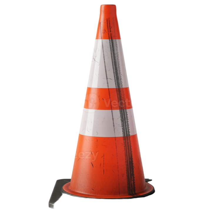 a traffic cone on a white background