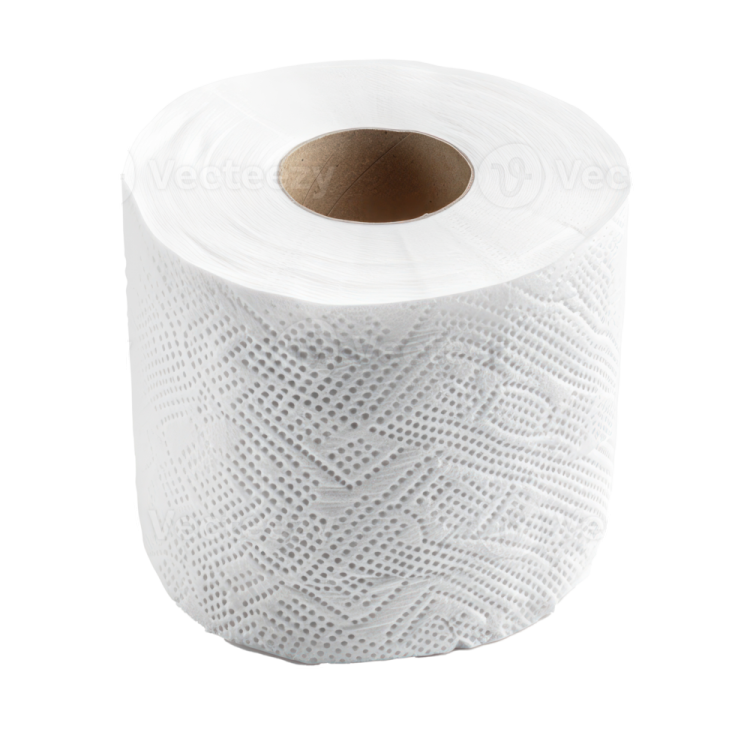 a roll of toilet paper on a white background