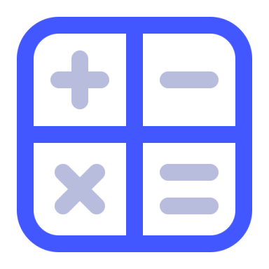 a blue square icon with four squares and two crosses