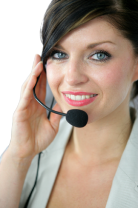 a woman wearing a headset