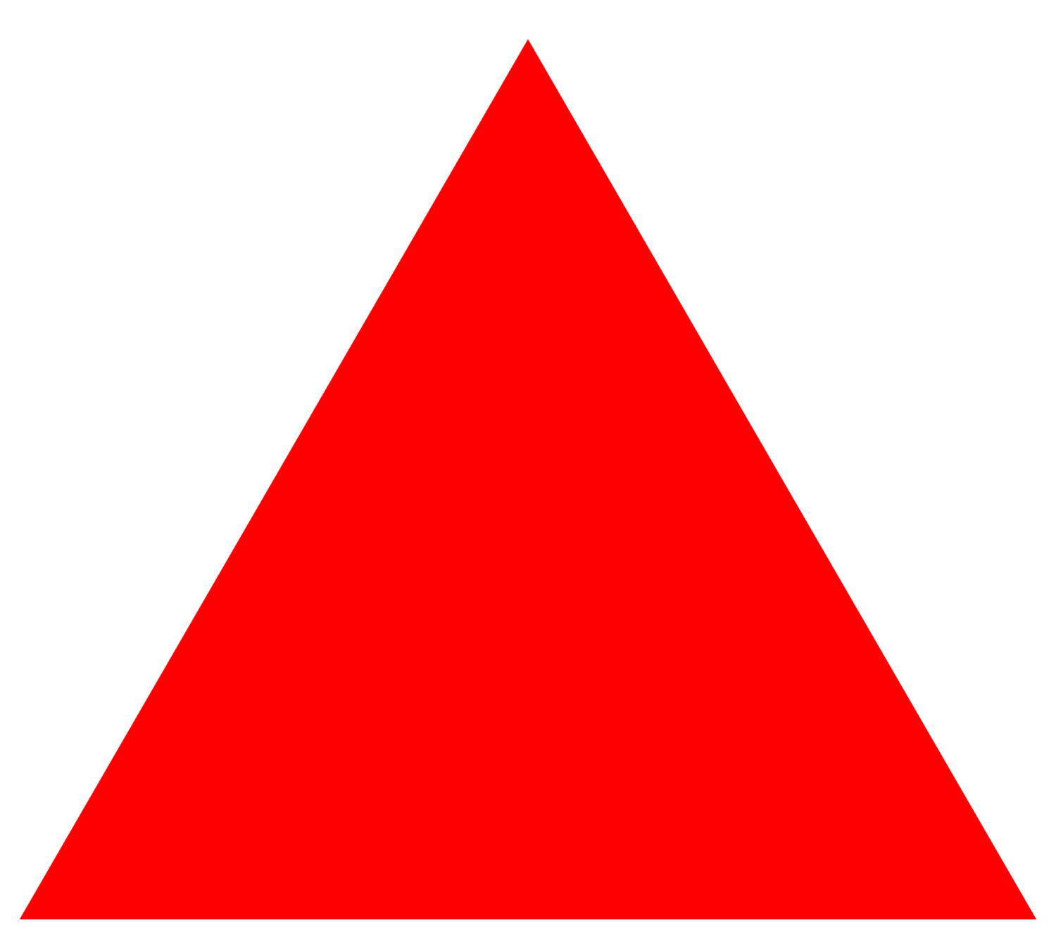 a red triangle on a white background