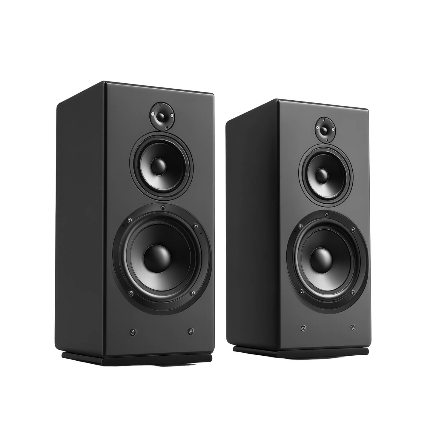 a pair of speakers on a white background