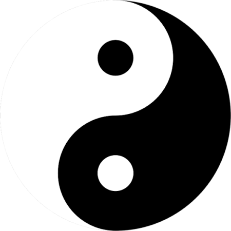 a black and white yin symbol