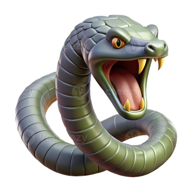 an illustration of a snake with its mouth open