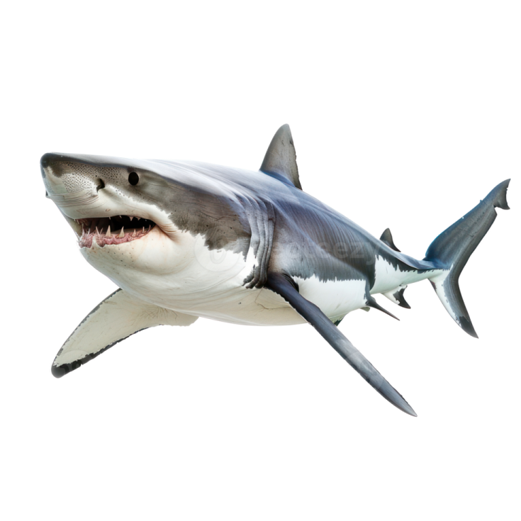 a great white shark with its mouth open