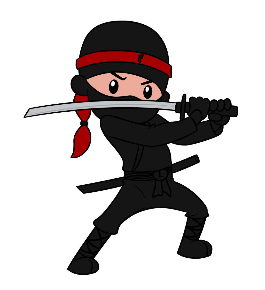 a ninja with a sword in his hand