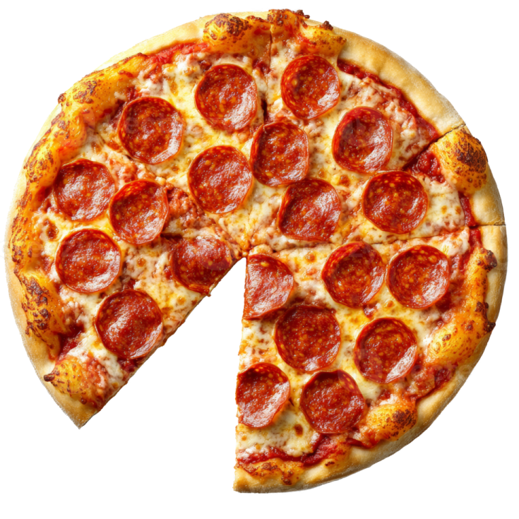 a slice of pizza with pepperoni on it
