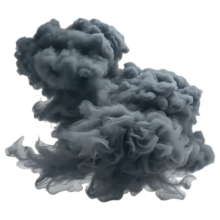 black smoke on a white background