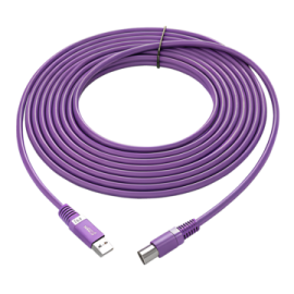 a purple usb cable on a white background