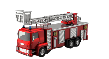 a red fire truck on a white background