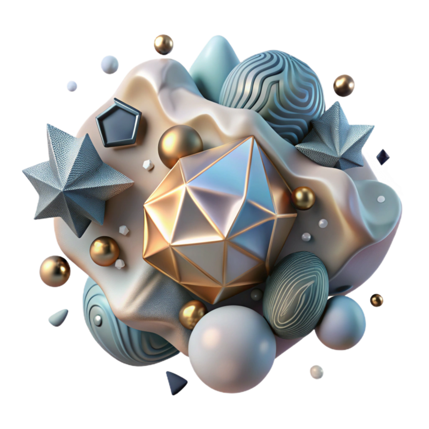 an image of a sphere with many different shapes