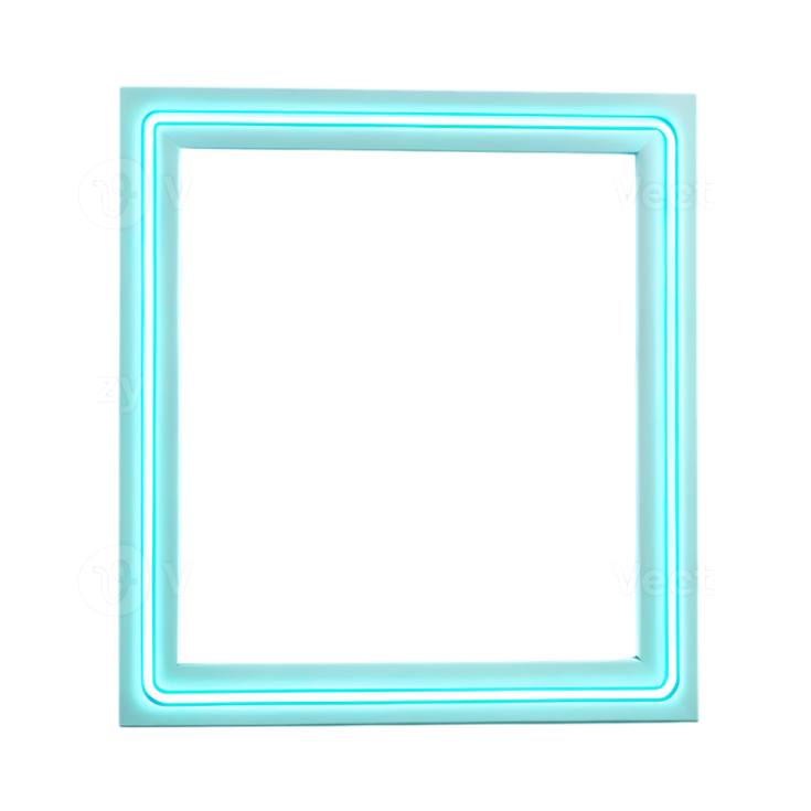 a blue neon frame on a white background