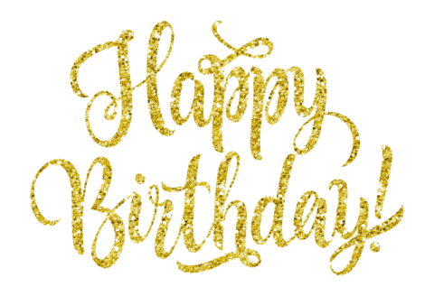 a gold glitter happy birthday card