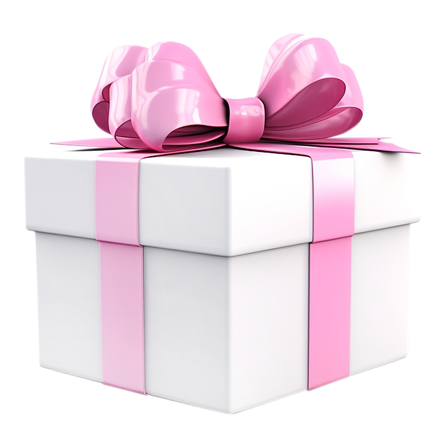 white gift box with pink ribbon