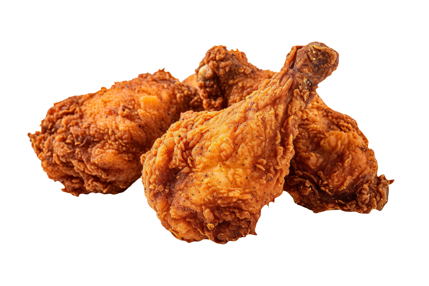fried chicken on white background