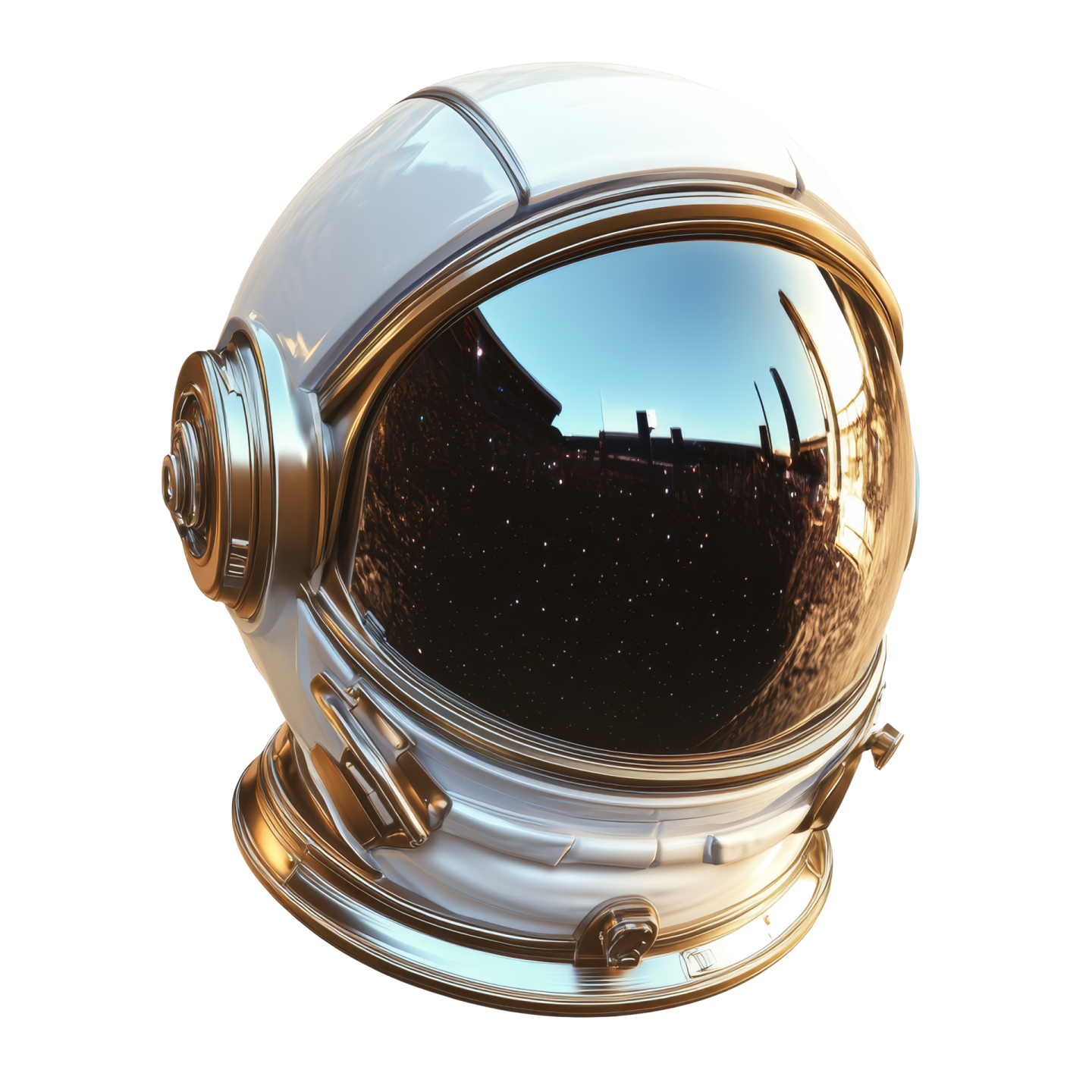 an astronaut's helmet on a white background