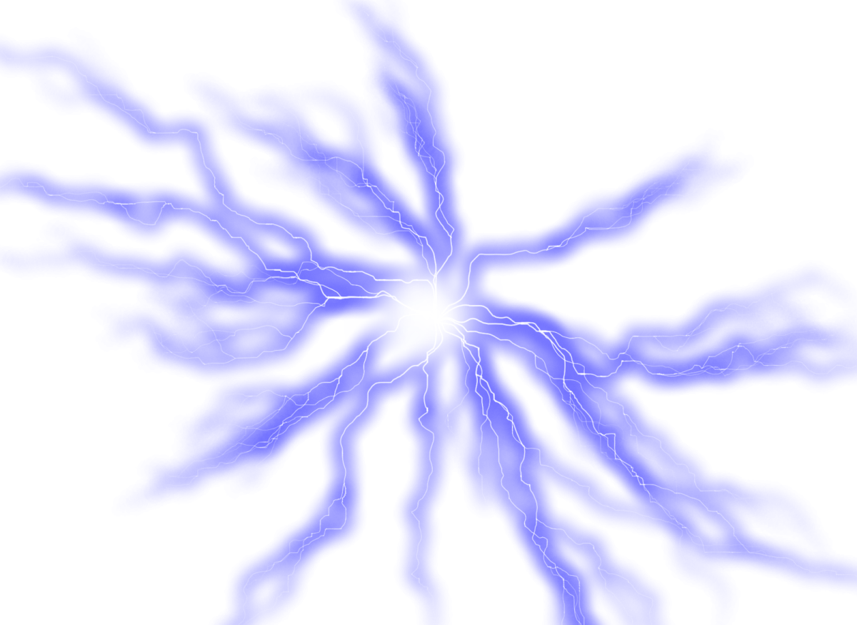 a lightning bolt on a white background