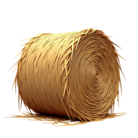 a roll of hay on a white background