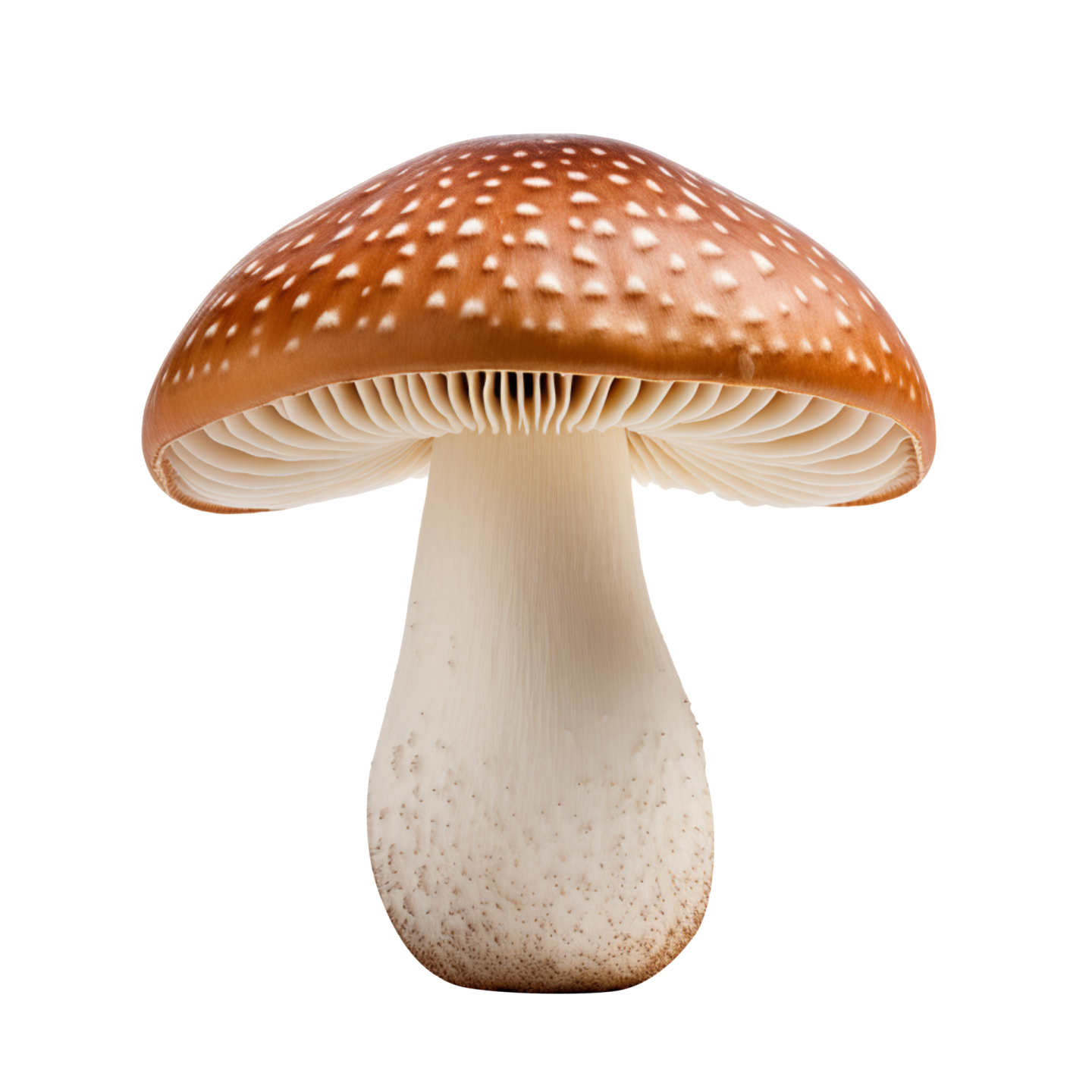 a close up of a mushroom on a white background