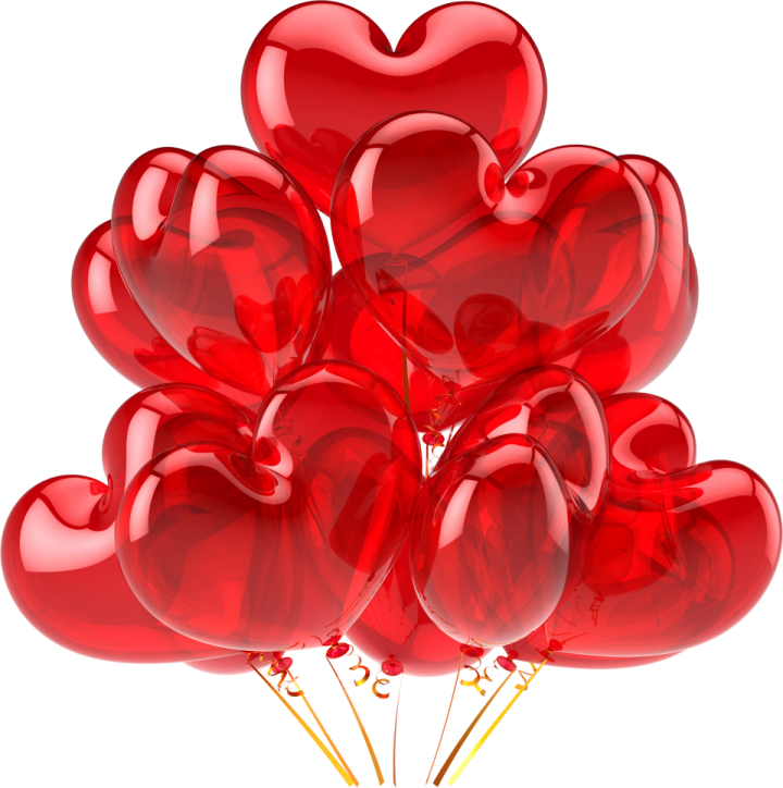 a bunch of red balloons