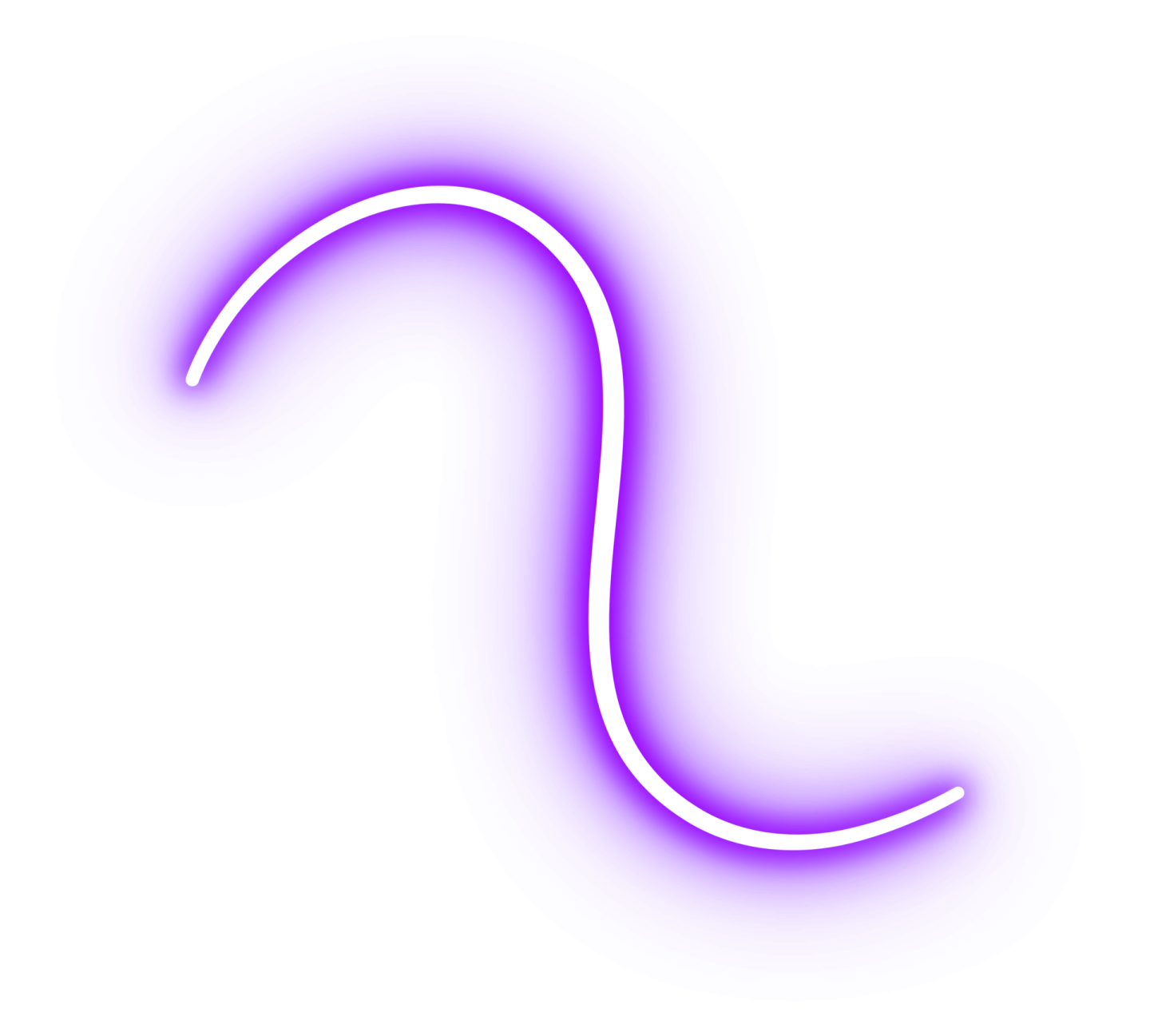 a purple neon sign on a white background