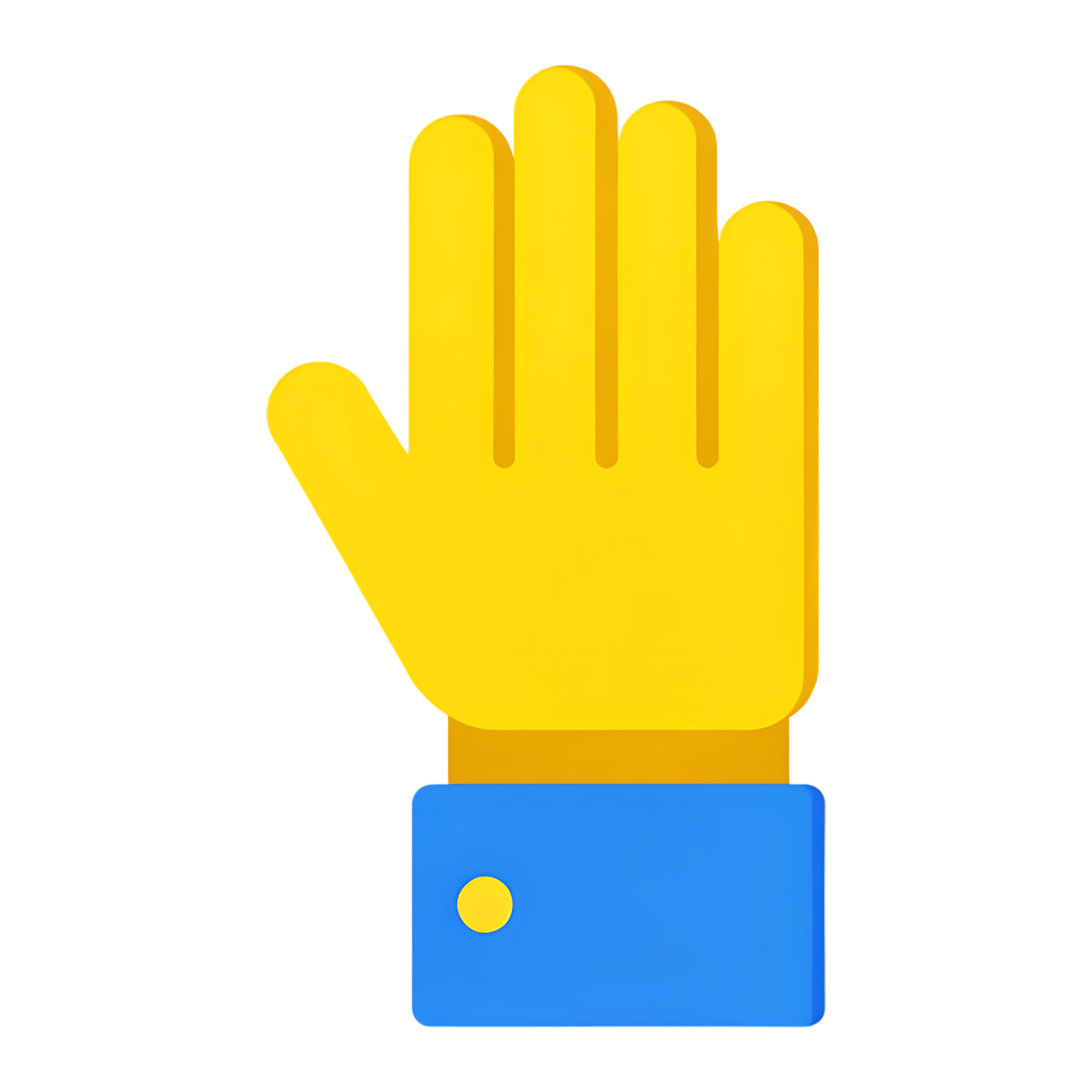 a yellow glove on a white background