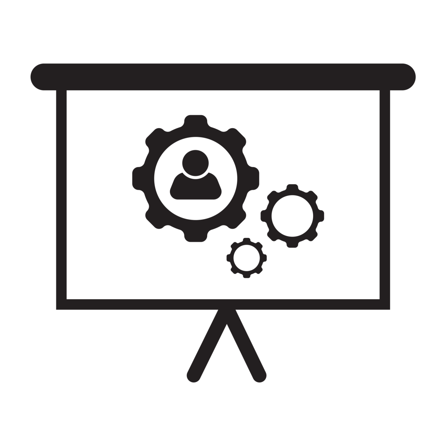 a screen with gears and gears on it