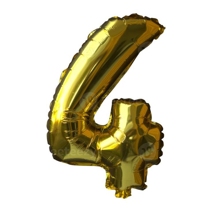gold foil balloon number 4