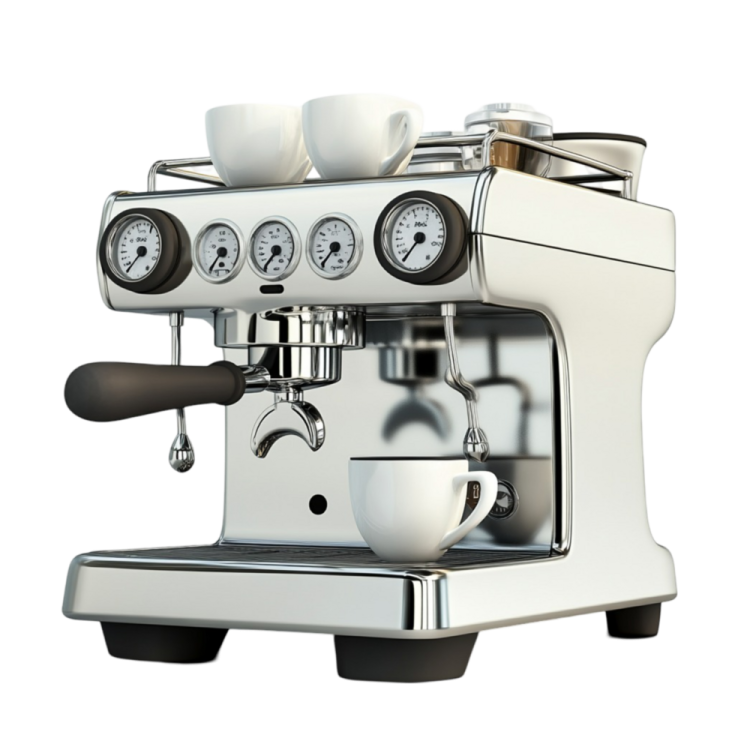 a coffee machine on a white background