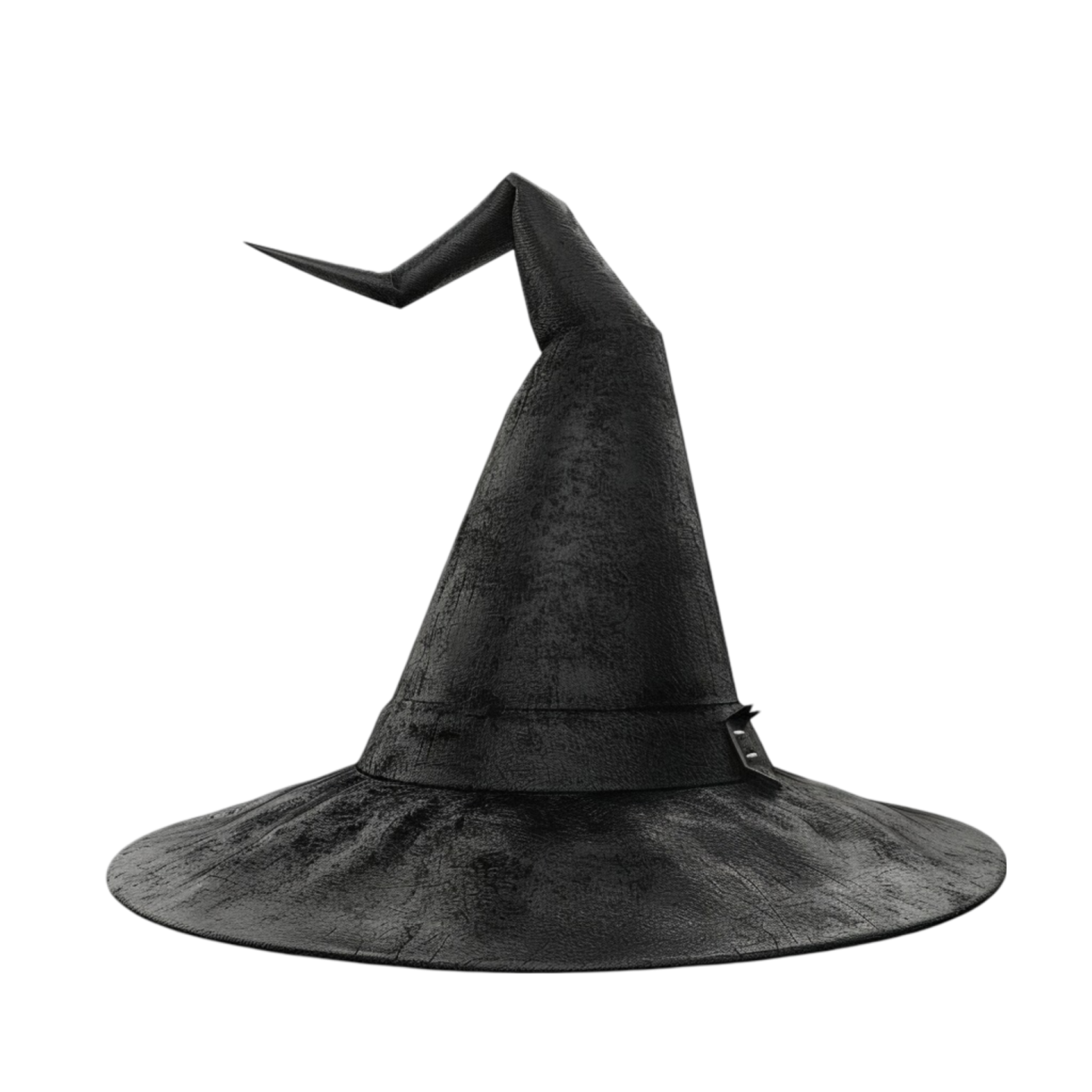 a black witch hat on a white background