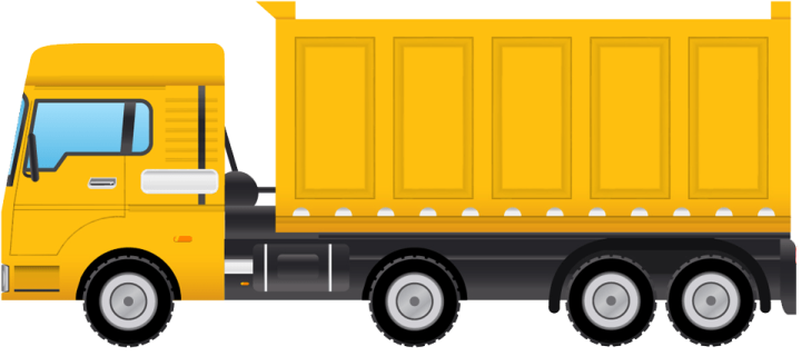 a yellow dump truck