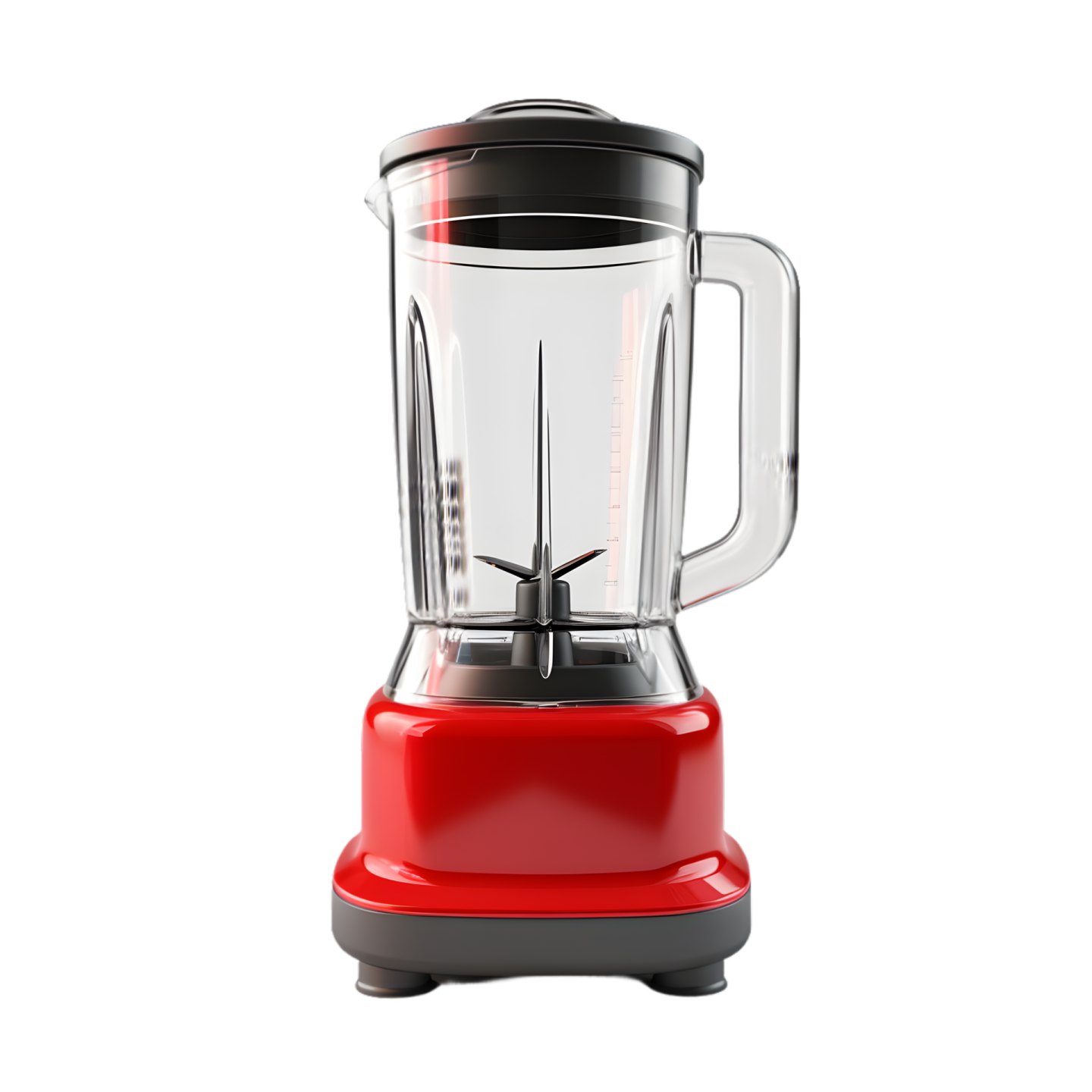 a red blender on a white background