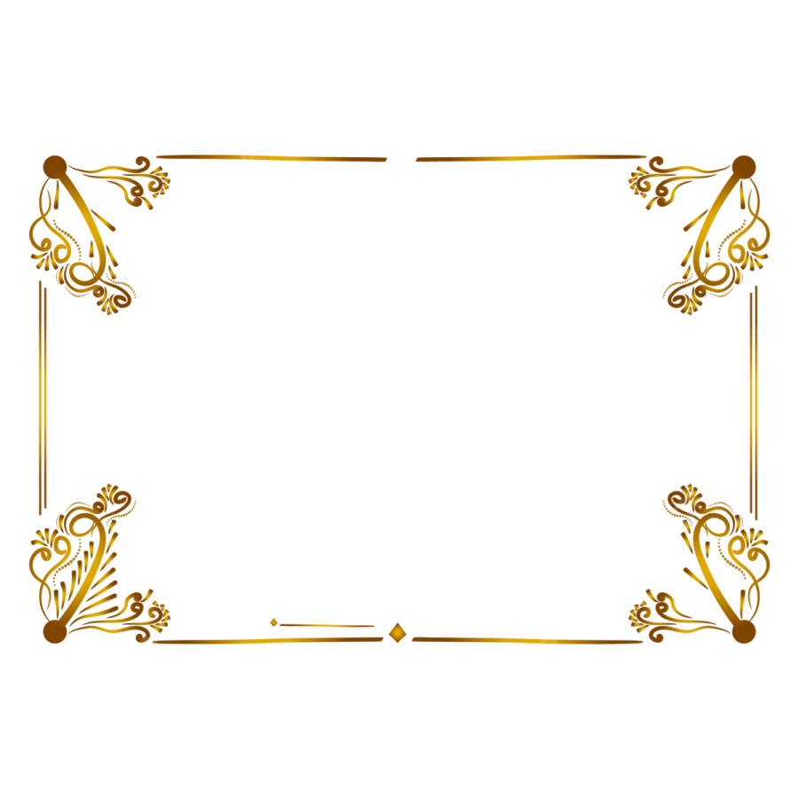 a gold frame with an ornate design on it