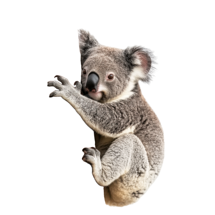 a koloa bear climbing on a tree