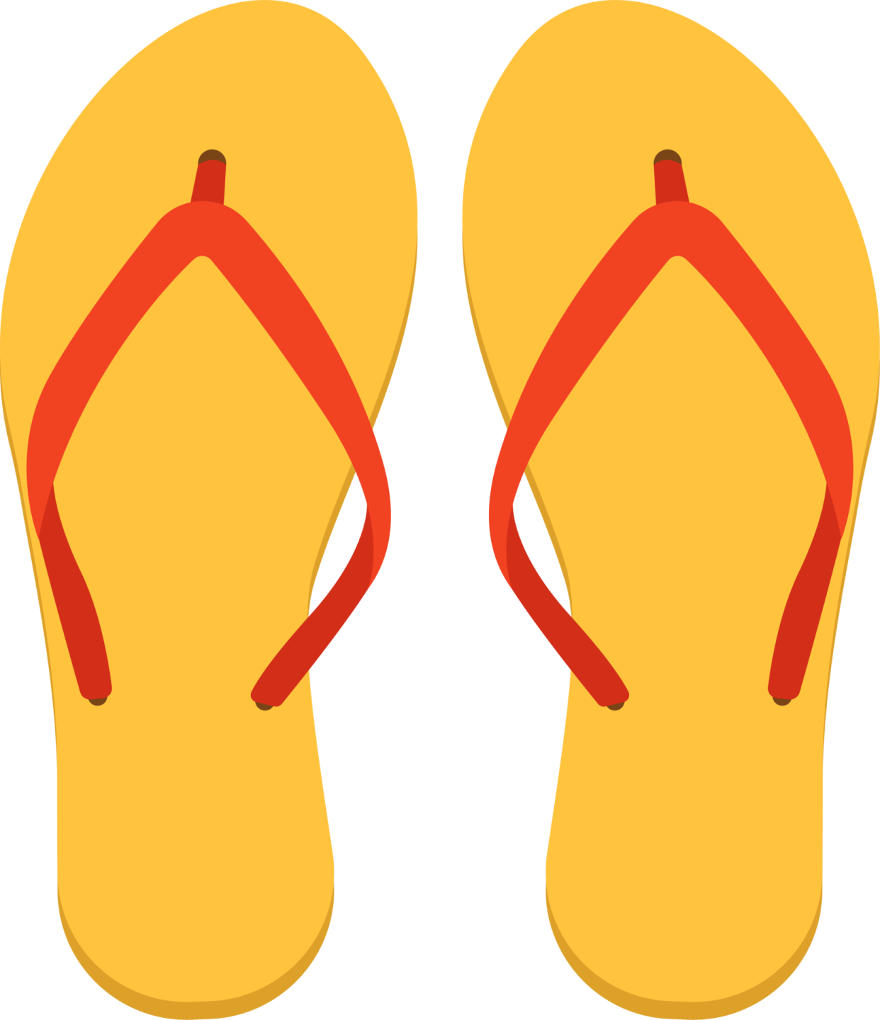 a pair of yellow flip flops