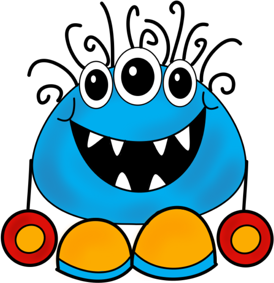 an image of a blue monster with big eyes