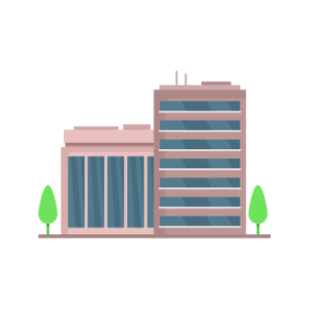a building with trees in front of it
