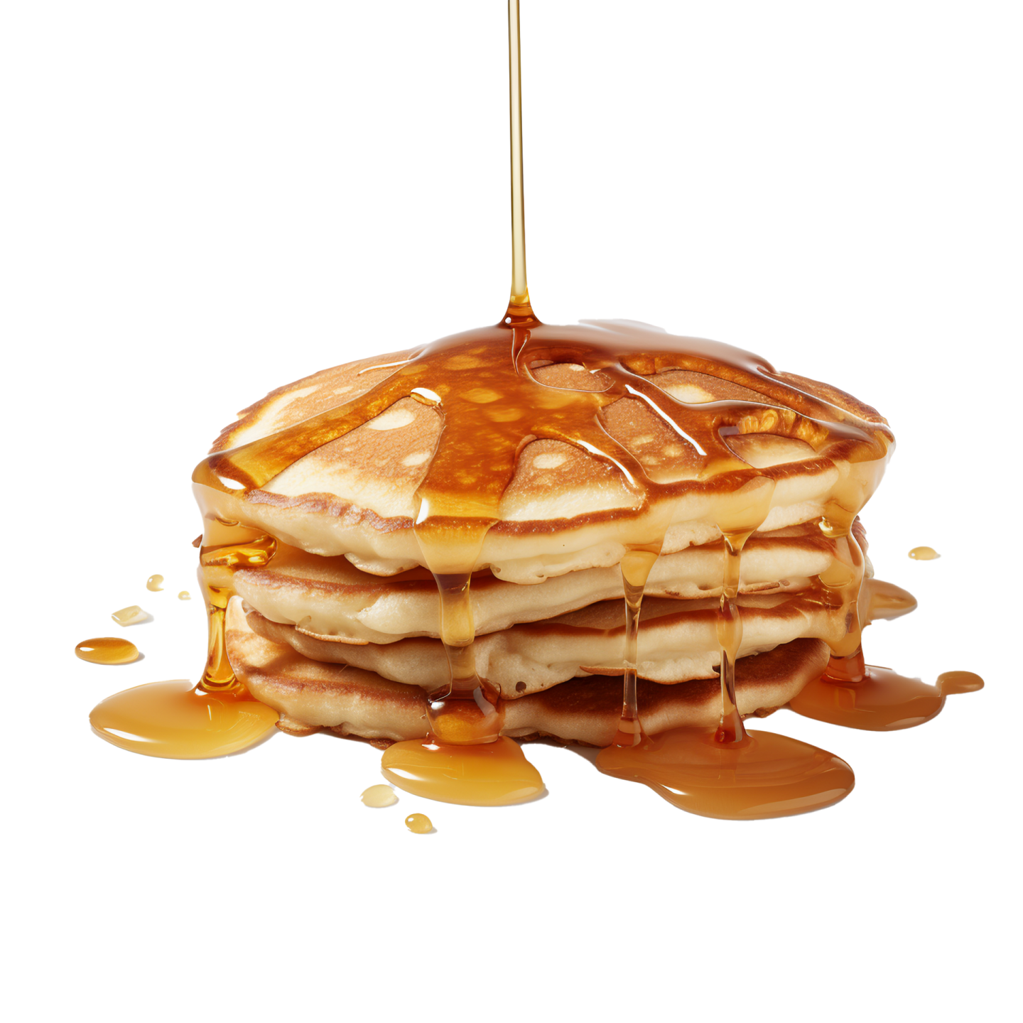 a stack of pancakes with syrup on top