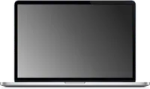 an open laptop computer on a white background