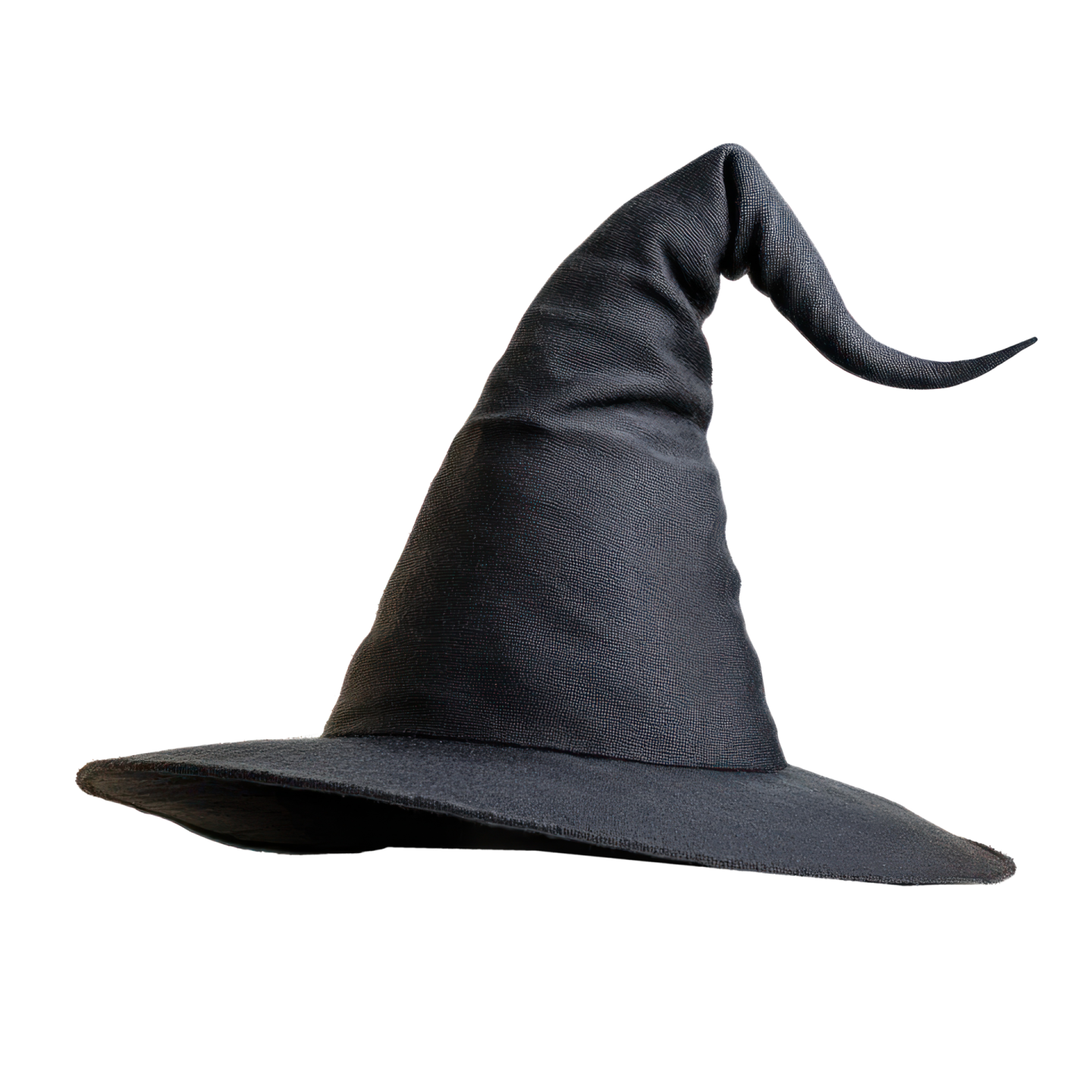 a black witch hat on a white background