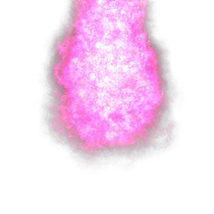 a pink fireball on a white background