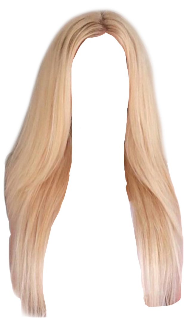 a blonde wig on a white background