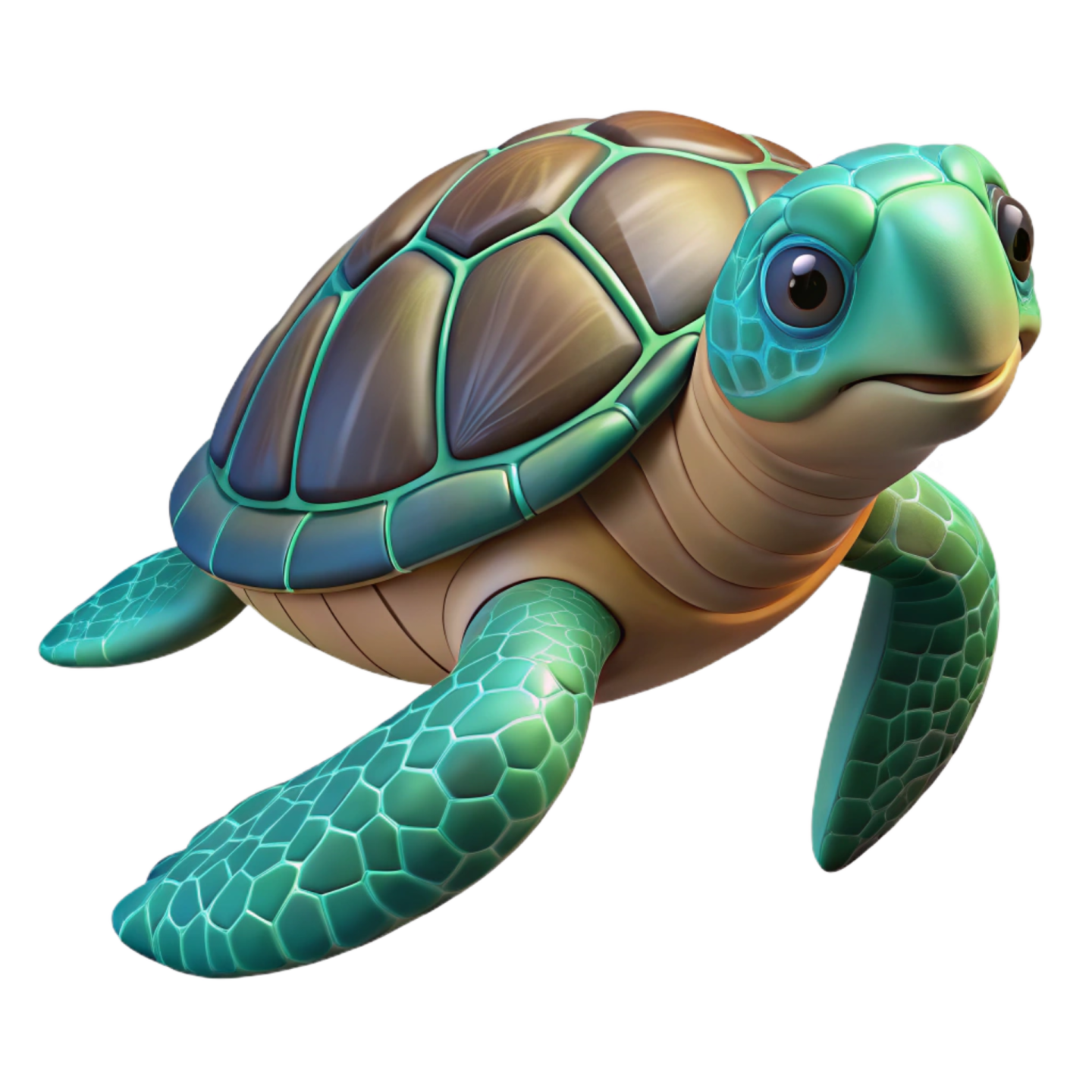 a sea turtle with green and brown colors