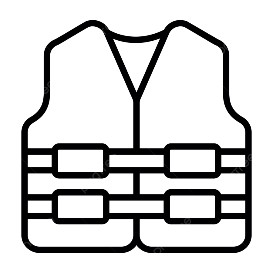 a black and white icon of a vest