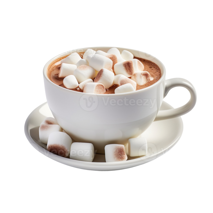 a white cup filled with marsh and marsh