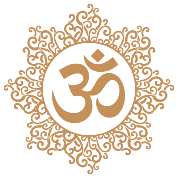 a brown and white logo with a swirly design