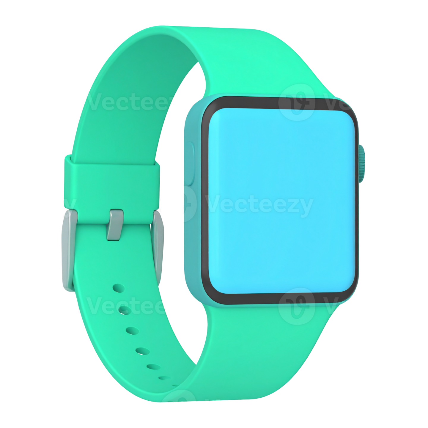 an apple watch with a green band