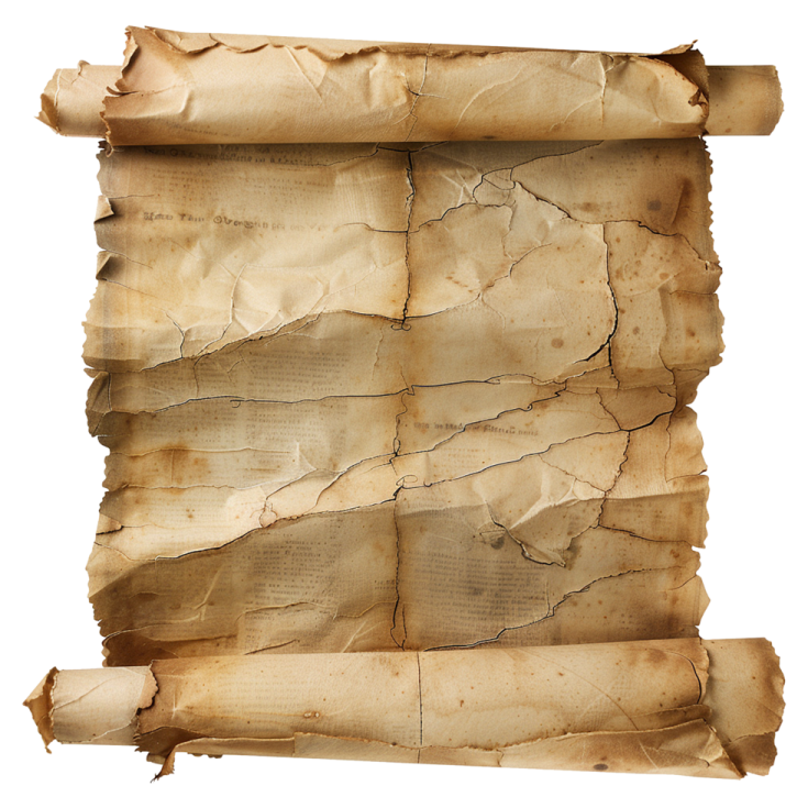a piece of old paper on a white background