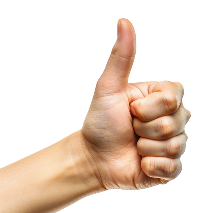 a person's hand giving a thumbs sign