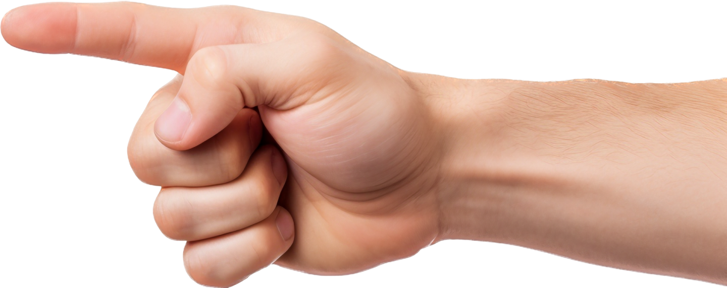 a man's hand pointing towards the camera